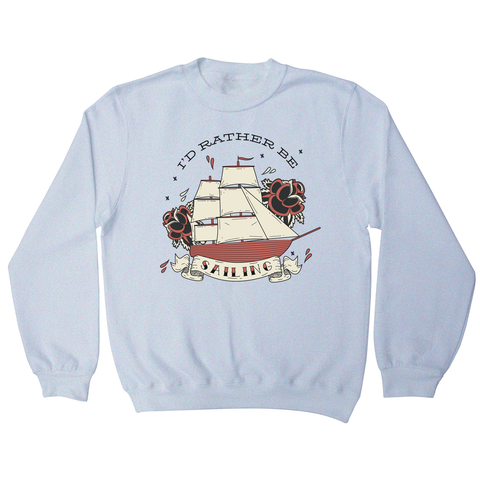Nautical ship sailing ocean sweatshirt White