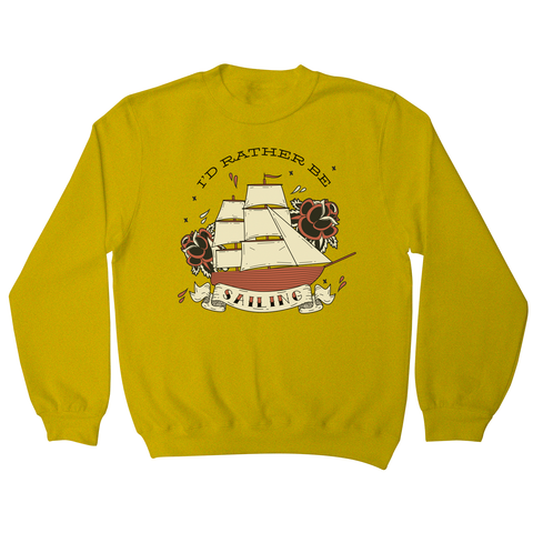 Nautical ship sailing ocean sweatshirt Yellow