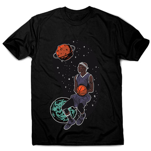 Outta space basketballer - men's funny illustrations t-shirt - Graphic Gear