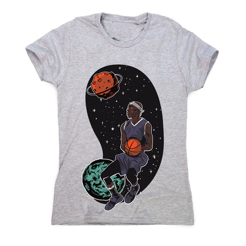 Outta space basketballer - women's funny illustrations t-shirt - Graphic Gear