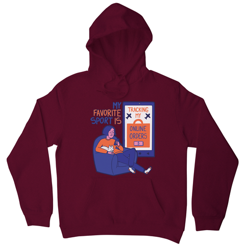 Online shopping funny quote hoodie Burgundy