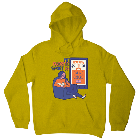 Online shopping funny quote hoodie Yellow