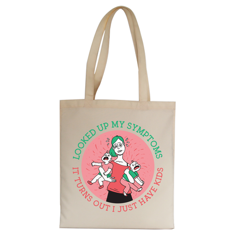 Overwhelmed mom tote bag canvas shopping Natural