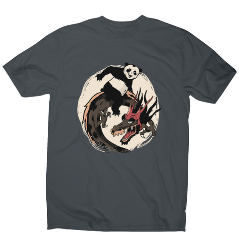 Panda riding dragon - men's funny illustrations t-shirt - Graphic Gear