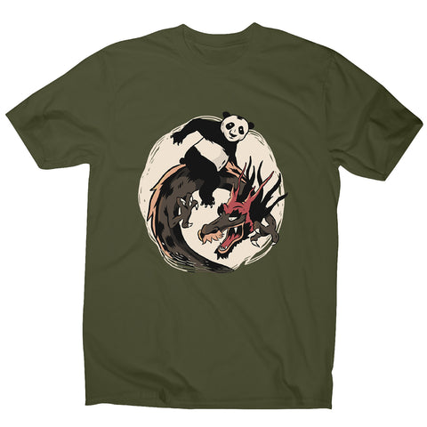 Panda riding dragon - men's funny illustrations t-shirt - Graphic Gear
