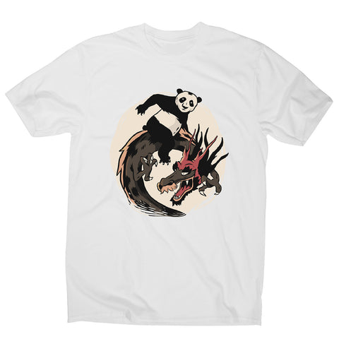 Panda riding dragon - men's funny illustrations t-shirt - Graphic Gear
