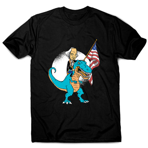 President riding t-rex - men's funny premium t-shirt - Graphic Gear