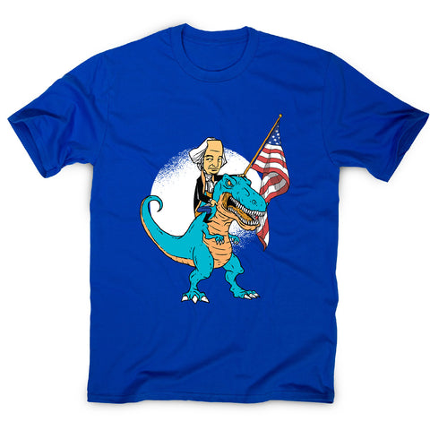 President riding t-rex - men's funny premium t-shirt - Graphic Gear