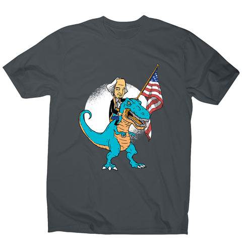 President riding t-rex - men's funny premium t-shirt - Graphic Gear