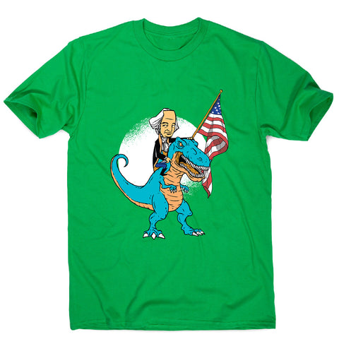President riding t-rex - men's funny premium t-shirt - Graphic Gear