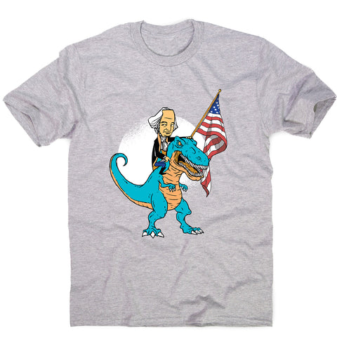 President riding t-rex - men's funny premium t-shirt - Graphic Gear