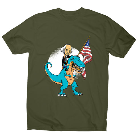 President riding t-rex - men's funny premium t-shirt - Graphic Gear