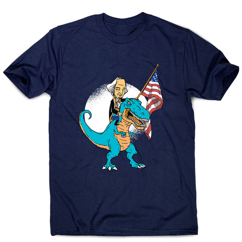 President riding t-rex - men's funny premium t-shirt - Graphic Gear