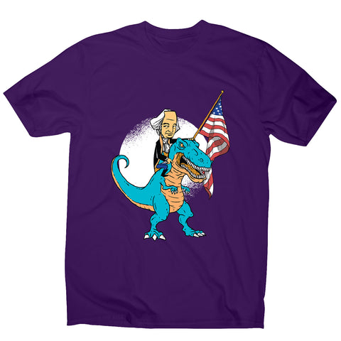 President riding t-rex - men's funny premium t-shirt - Graphic Gear