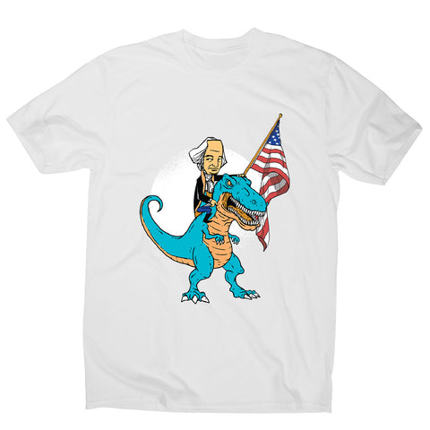 President riding t-rex - men's funny premium t-shirt - Graphic Gear