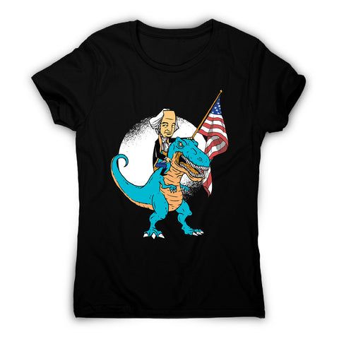 President riding t-rex - women's funny premium t-shirt - Graphic Gear