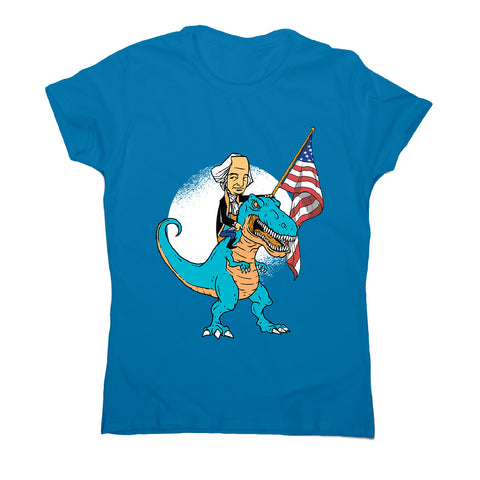 President riding t-rex - women's funny premium t-shirt - Graphic Gear