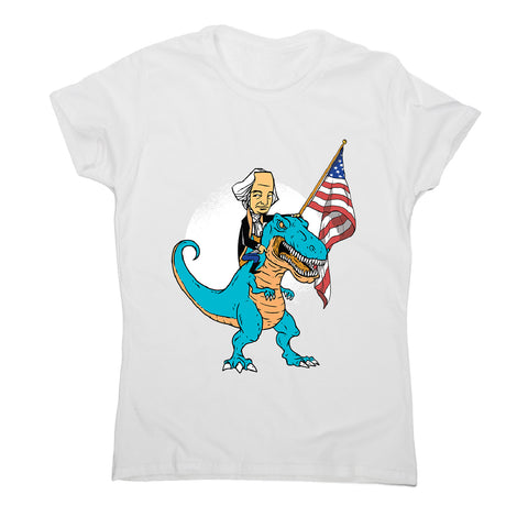 President riding t-rex - women's funny premium t-shirt - Graphic Gear