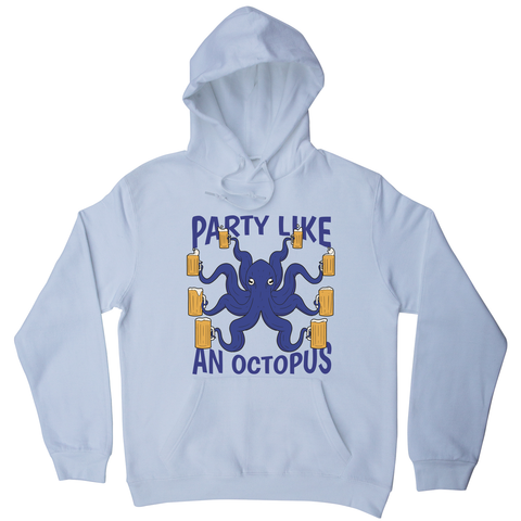 Party octopus beer hoodie White