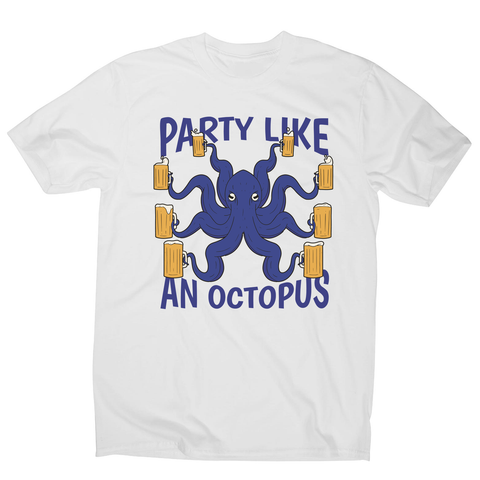 Party octopus beer men's t-shirt White