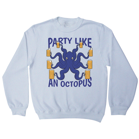 Party octopus beer sweatshirt White