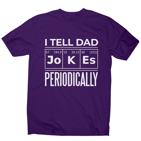 Periodic table dad jokes men's t-shirt Purple