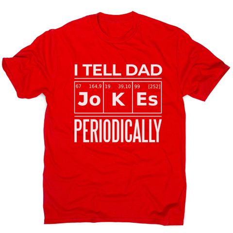 Periodic table dad jokes men's t-shirt Red