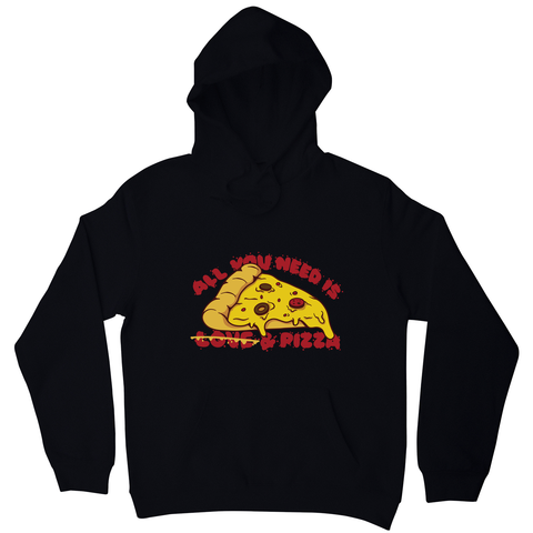 Pizza slice love hoodie Black