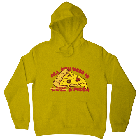 Pizza slice love hoodie Yellow