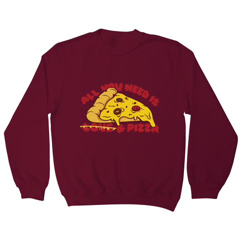 Pizza slice love sweatshirt Burgundy