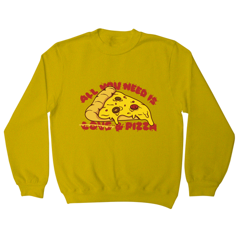 Pizza slice love sweatshirt Yellow