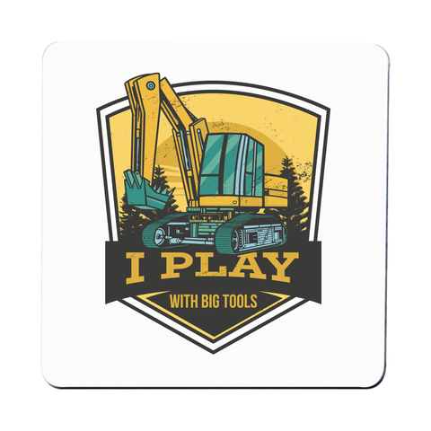 Play with big tools coaster drink mat Set of 2