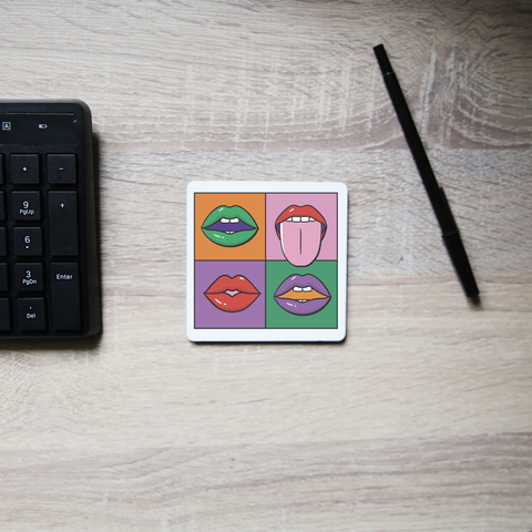 Pop art painting coaster drink mat Set of 2