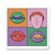 Pop art painting coaster drink mat Set of 2