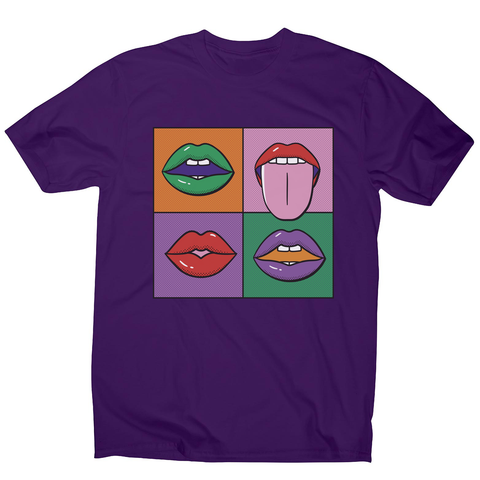 Pop art painting men's t-shirt Purple