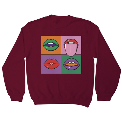 Pop art painting sweatshirt Burgundy