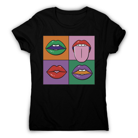 Pop art painting women's t-shirt Black