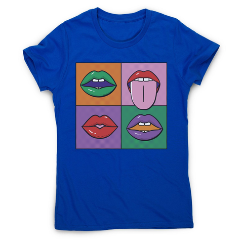Pop art painting women's t-shirt Blue