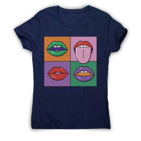 Pop art painting women's t-shirt Navy
