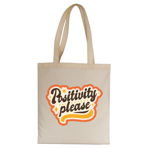 Positivity please tote bag canvas shopping Natural