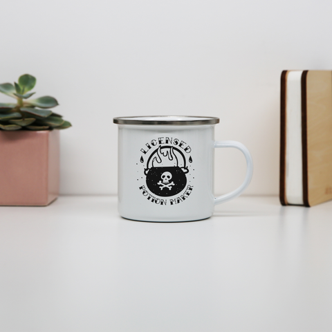 Potion maker enamel camping mug White