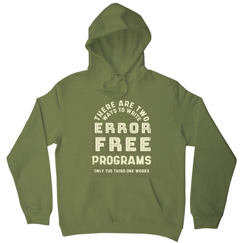 Programmer quote hoodie Olive Green