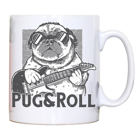 Pug and roll mug coffee tea cup White