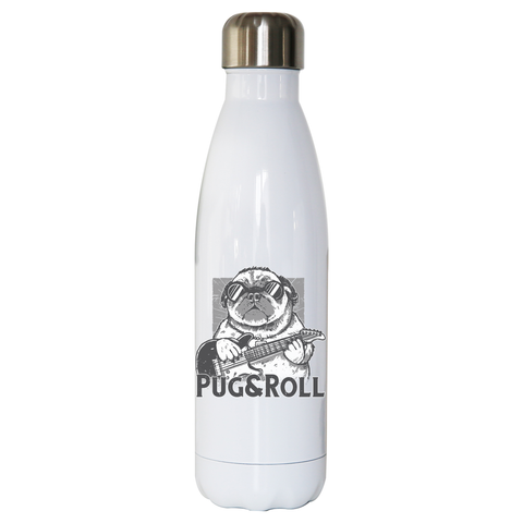 Pug and roll water bottle stainless steel reusable White