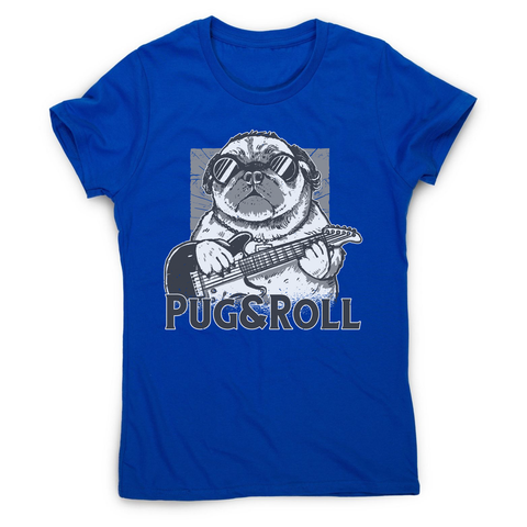 Pug and roll women's t-shirt Blue