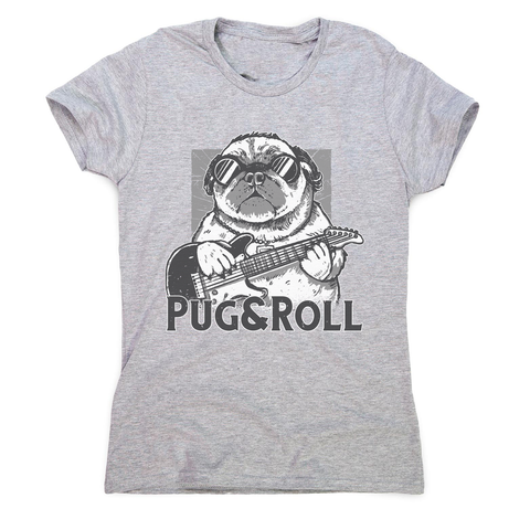 Pug and roll women's t-shirt Grey