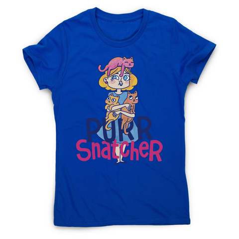 Purr Snatcher women's t-shirt Blue