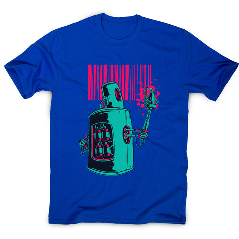 Robot graffiti - men's funny premium t-shirt - Graphic Gear