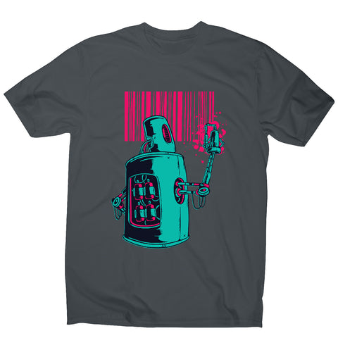 Robot graffiti - men's funny premium t-shirt - Graphic Gear