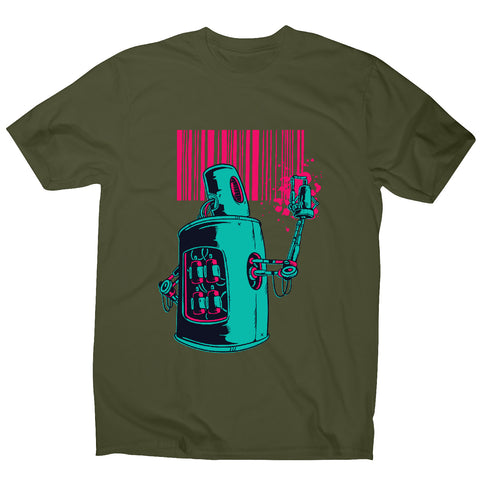 Robot graffiti - men's funny premium t-shirt - Graphic Gear